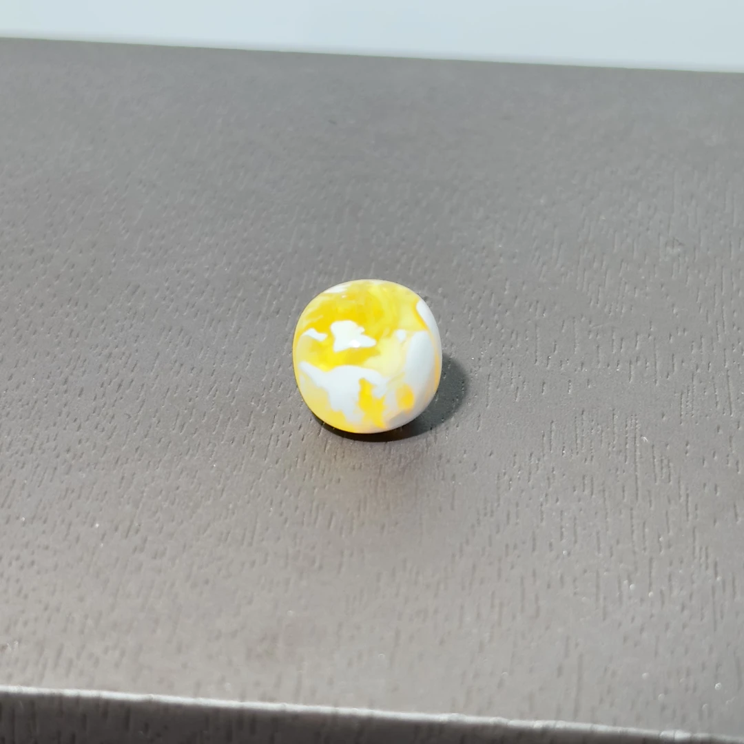 天然琥珀蜜蜡 漆白溶洞 蛋汤花 老型珠 尺寸11.8mm