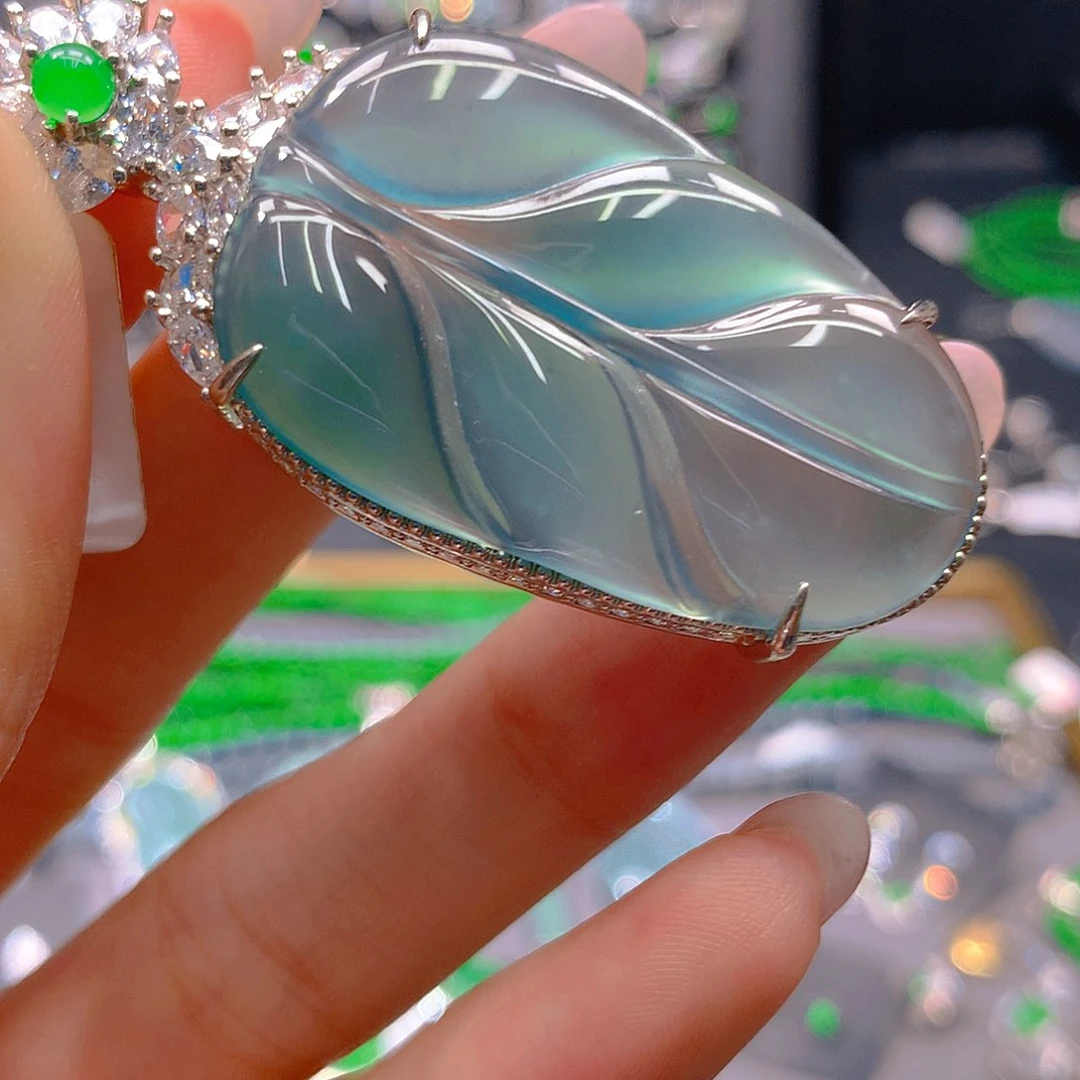 翡翠未镶嵌耳饰天然翡翠