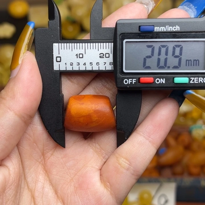 蜜蜡未镶嵌珠宝奇石174-天然蜜蜡满蜡老蜡妖花马蹄珠