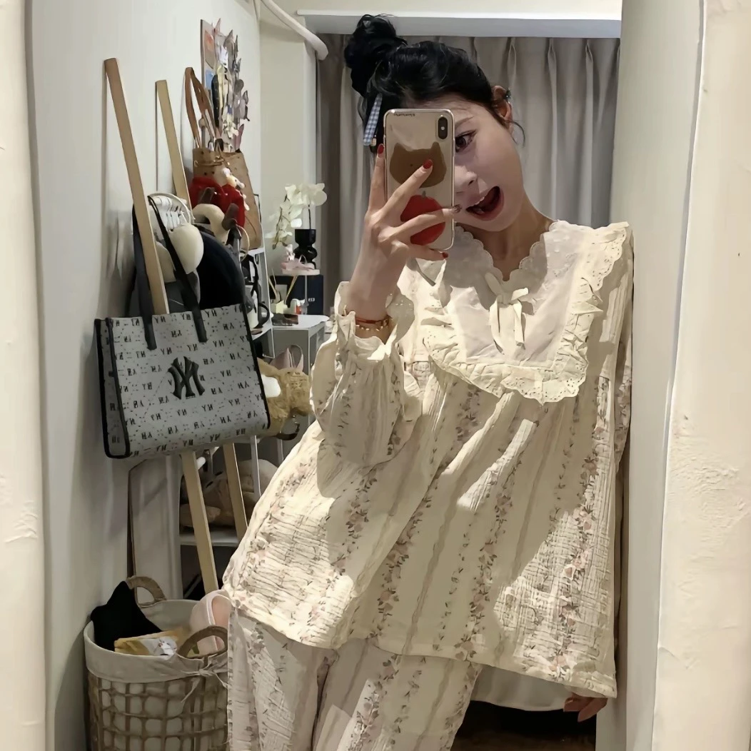 【克丽丝塔】春季新款女睡衣纯棉家居服睡裙碎花