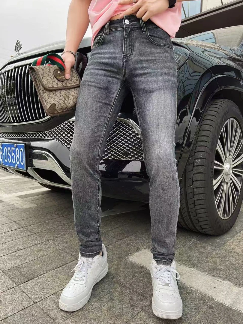 美人头2025年新款夏款冰牛轻奢欧货牛仔高端欧货弹力牛仔裤子男款