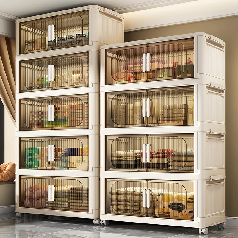 82面宽折叠免安装收纳储物柜宝宝儿童衣物零食专用收纳柜落地/YB