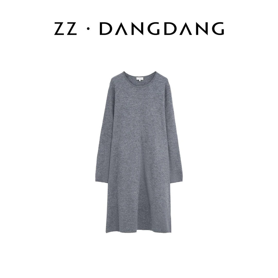 ZZ·DANGDANG秋冬极简100强缩羊毛连衣裙长袖休闲打底裙女23425113