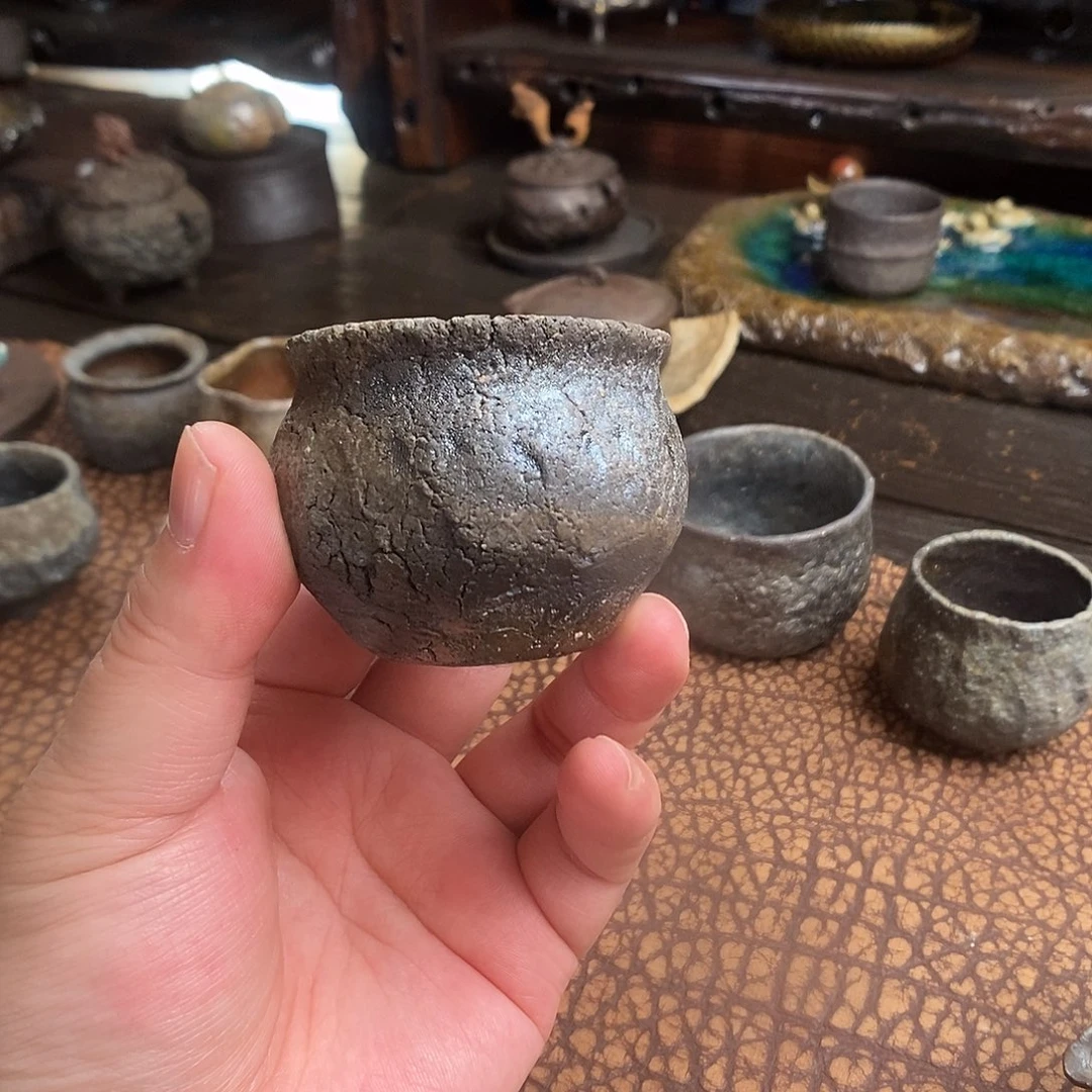 手工制作柴烧茶具