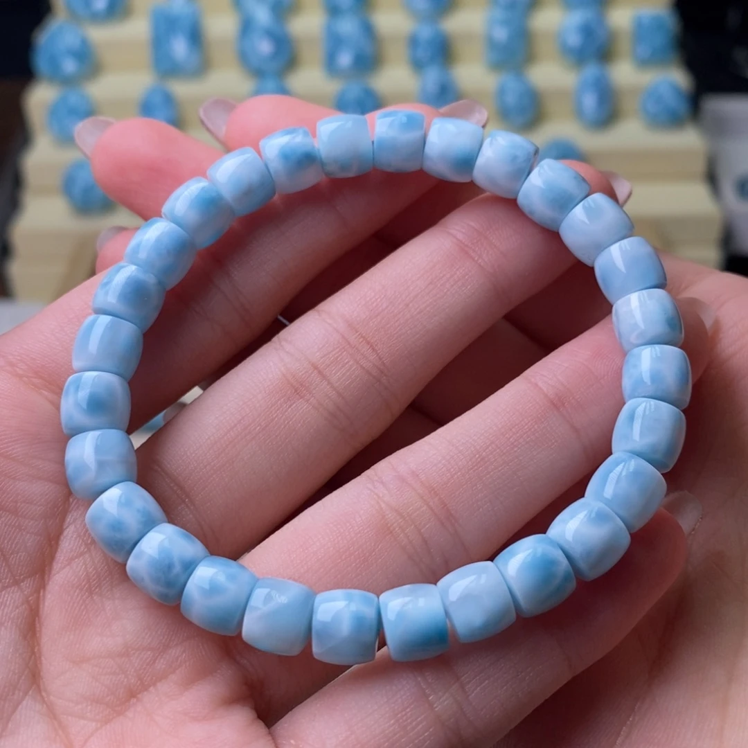 针钠钙石（海纹石）未镶嵌手串直切手串