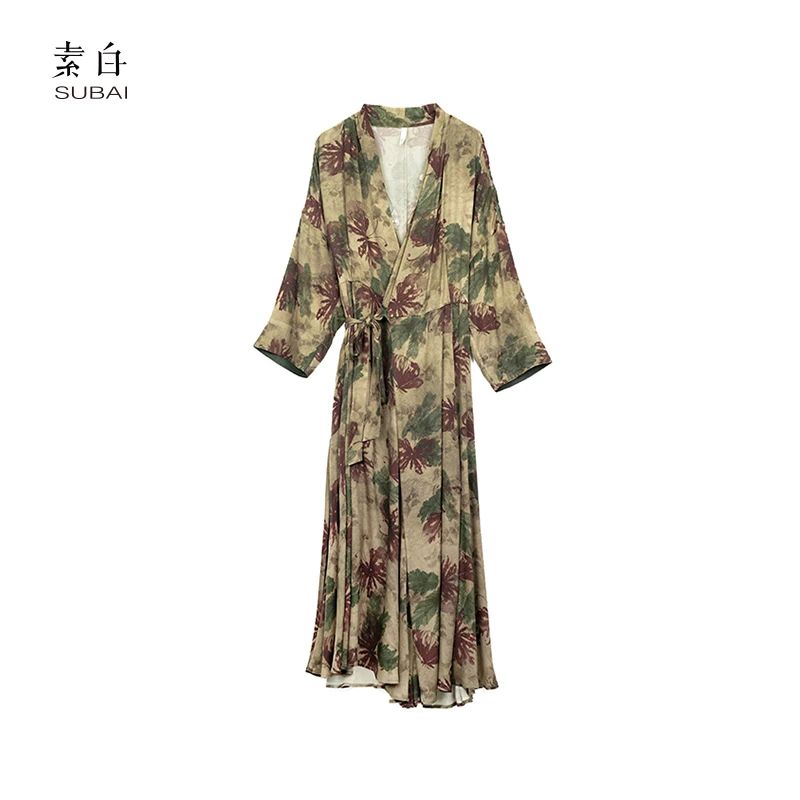 素白【时光叙事】铜氨丝印花连衣裙SB2502QT01181