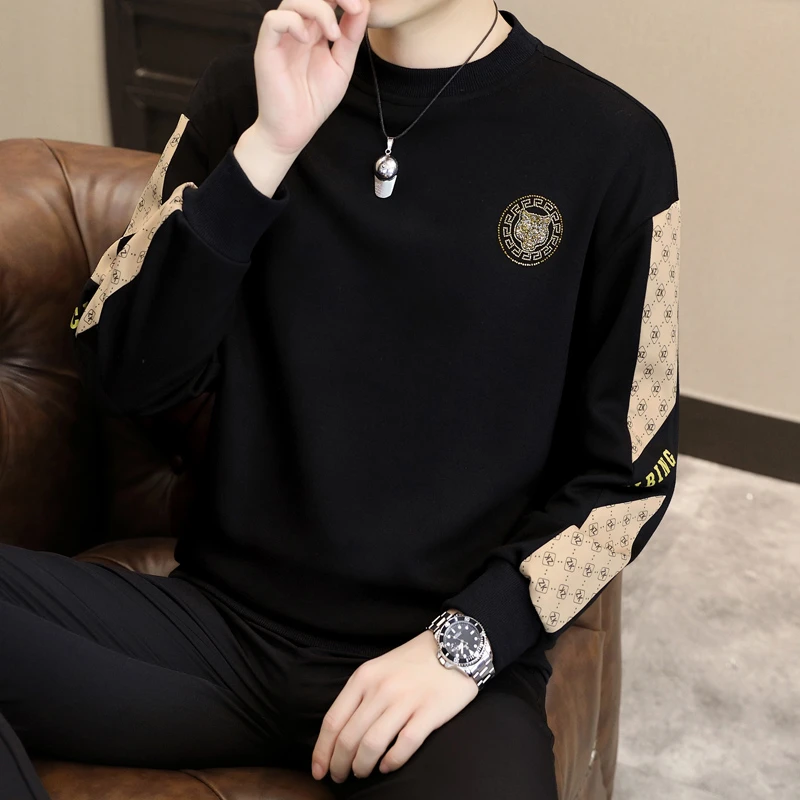 DESITASH男士卫衣潮流秋季新款青年潮牌欧版长袖T恤打底衫套头