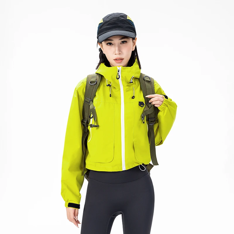【山壳系列】短款冲锋衣女春秋单冲款登山户外防水防风潮流休闲外套