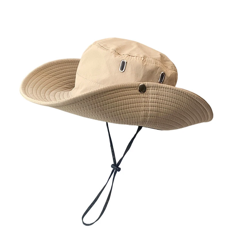热卖2025新品夏季户外登山防晒宽檐帽男女通用海边旅行渔夫帽时尚