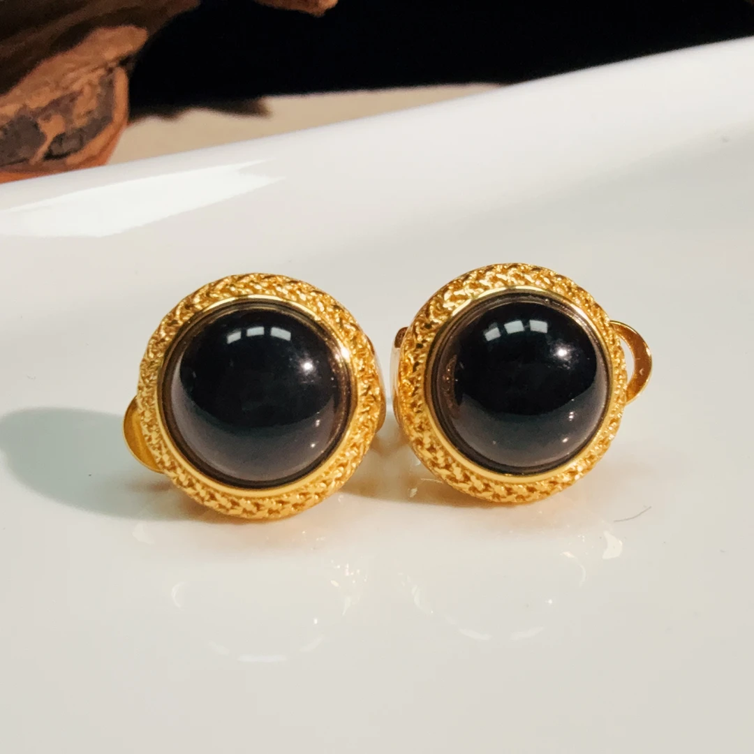 【伟伟鉴定】和田玉 银镶 烟紫 耳扣 10+时尚百搭饰品