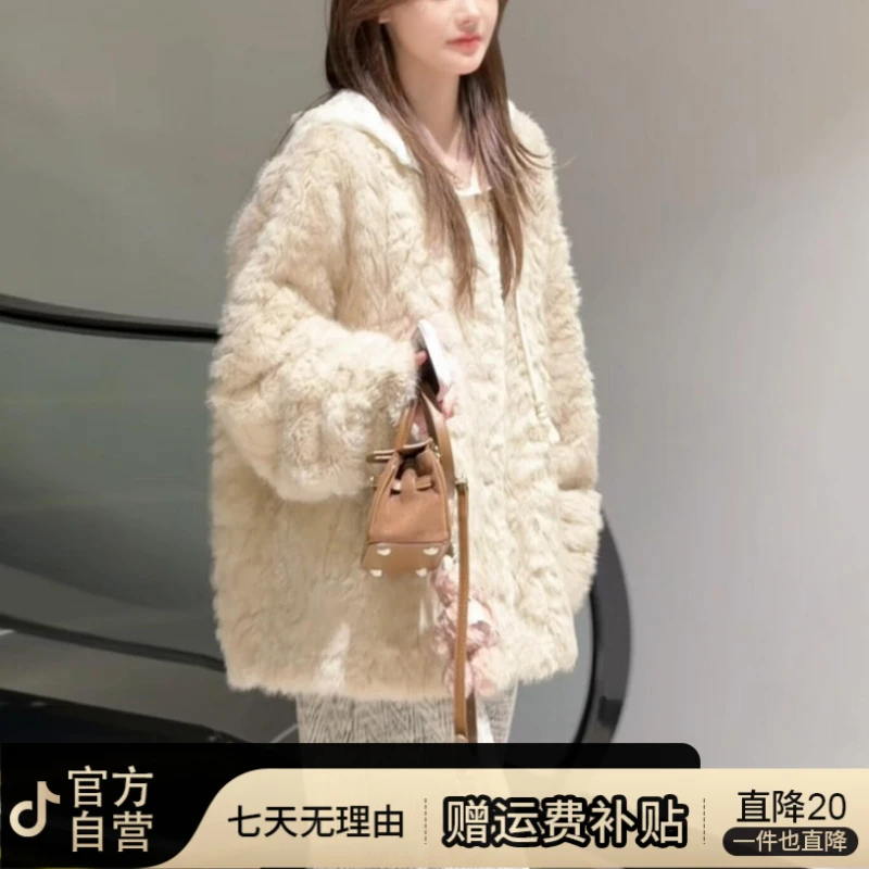 今年流行奶fufu小香风外套女冬季2024新款宽松加厚摇粒绒毛毛大衣