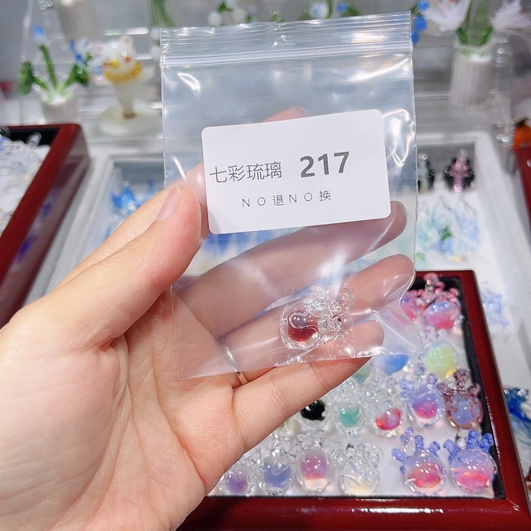 玻璃颈饰217焦糖色心脏