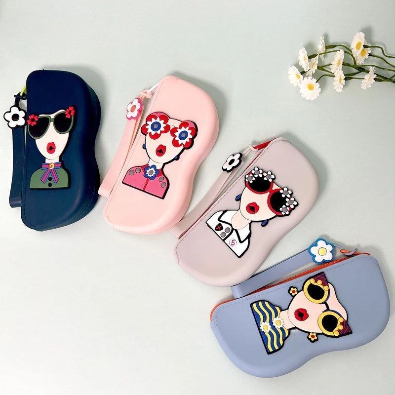 Pretty Home跨境新品硅胶眼镜包便携式墨镜收纳袋太阳镜收纳盒可