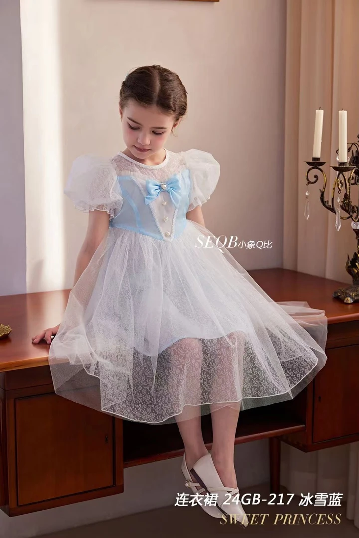 公主裙女蝴蝶结蓬蓬裙夏季连衣裙小象女童