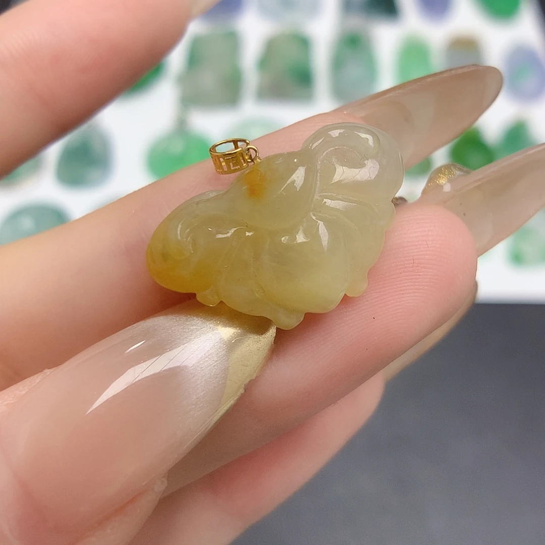 翡翠颈饰18K金镶嵌8888888888888888