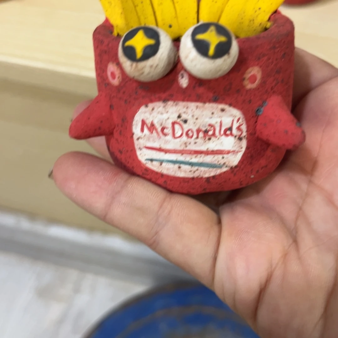 泥塑古镇炻陶花盆