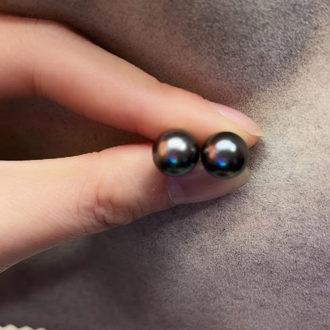 耳饰银S925镶嵌海水珍珠