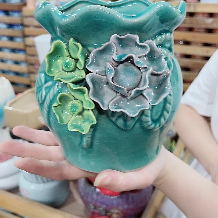 有孔，凑10元包邮陶瓷花盆发货！