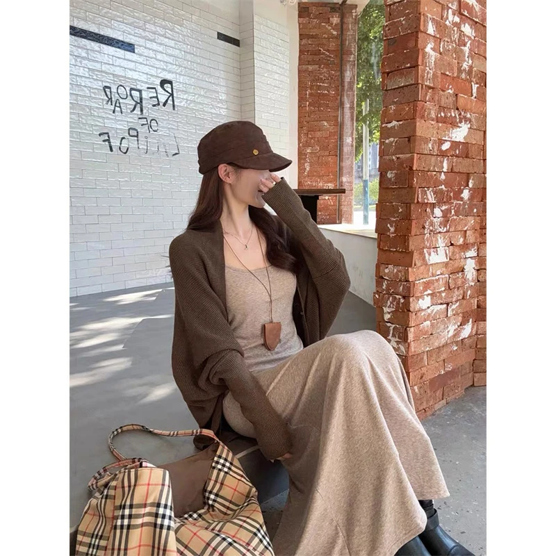 MosesQueen/魔西女王法式甜辣风宽松慵懒气质轻熟毛衣外套