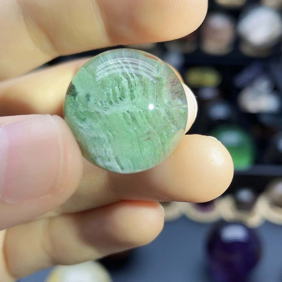 未镶嵌珠宝半成品水晶天然绿幽灵20.9mm