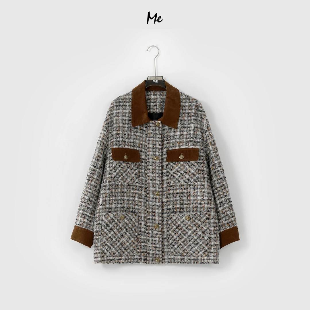 ME【苏格兰】初秋轻奢极简百搭时尚通勤设计款外套MEQA1544