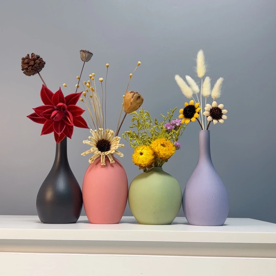 陶瓷花瓶景德镇手作陶瓷花瓶摆件无孔