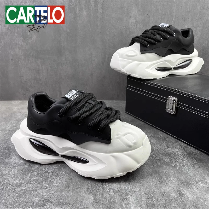 卡帝乐鳄鱼男鞋2025新款时尚舒适增高老爹潮鞋轻便轻奢运动休闲鞋