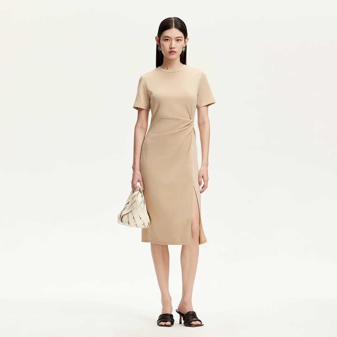 Vero Moda连衣裙2025夏日穿搭含莫代尔腰部褶皱T恤裙325261023