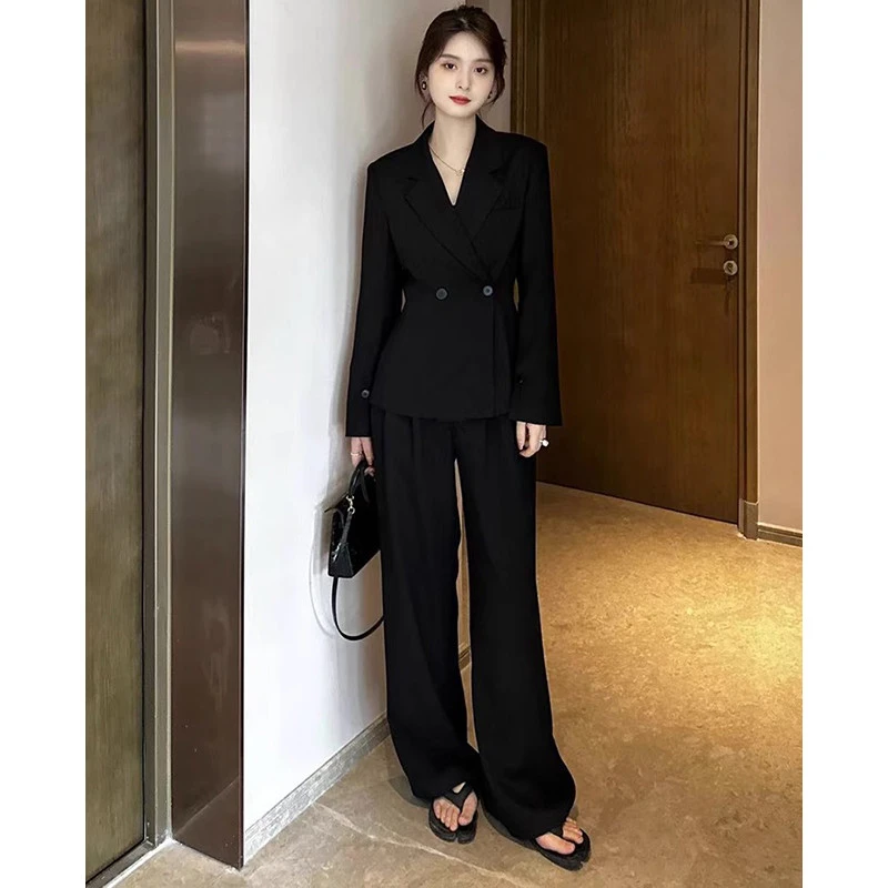 干练气质女装套装秋季高级感职业西装外套阔腿裤小香风显瘦两件套