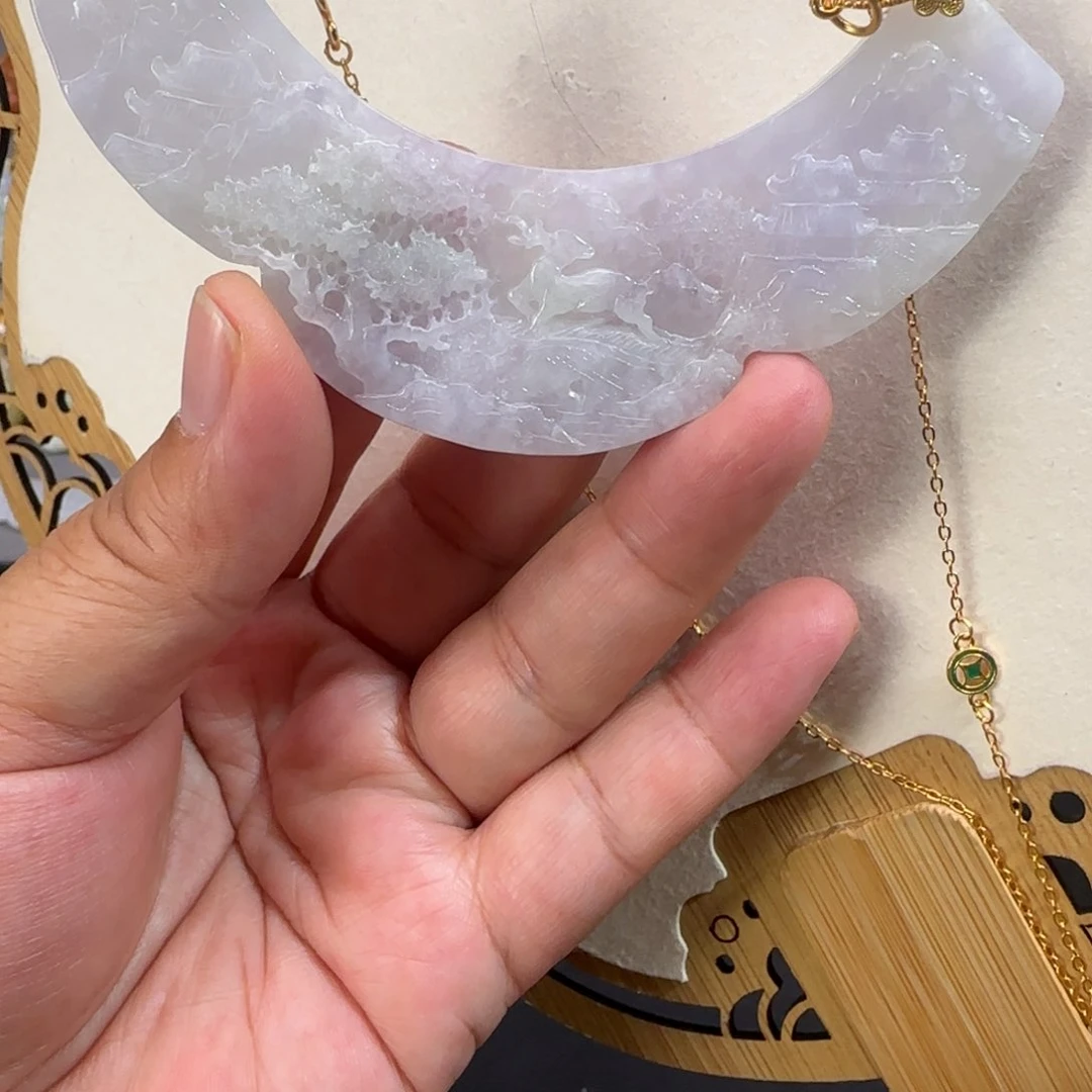 翡翠颈饰未镶嵌仿古