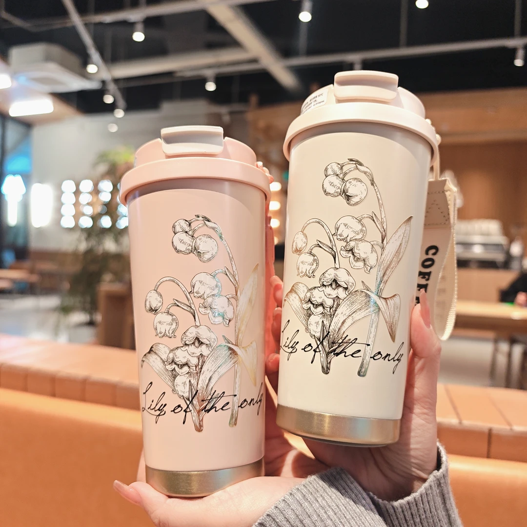 【柒柒专属】陶瓷内胆男生女生高颜值双饮经典咖啡随身车载保温杯