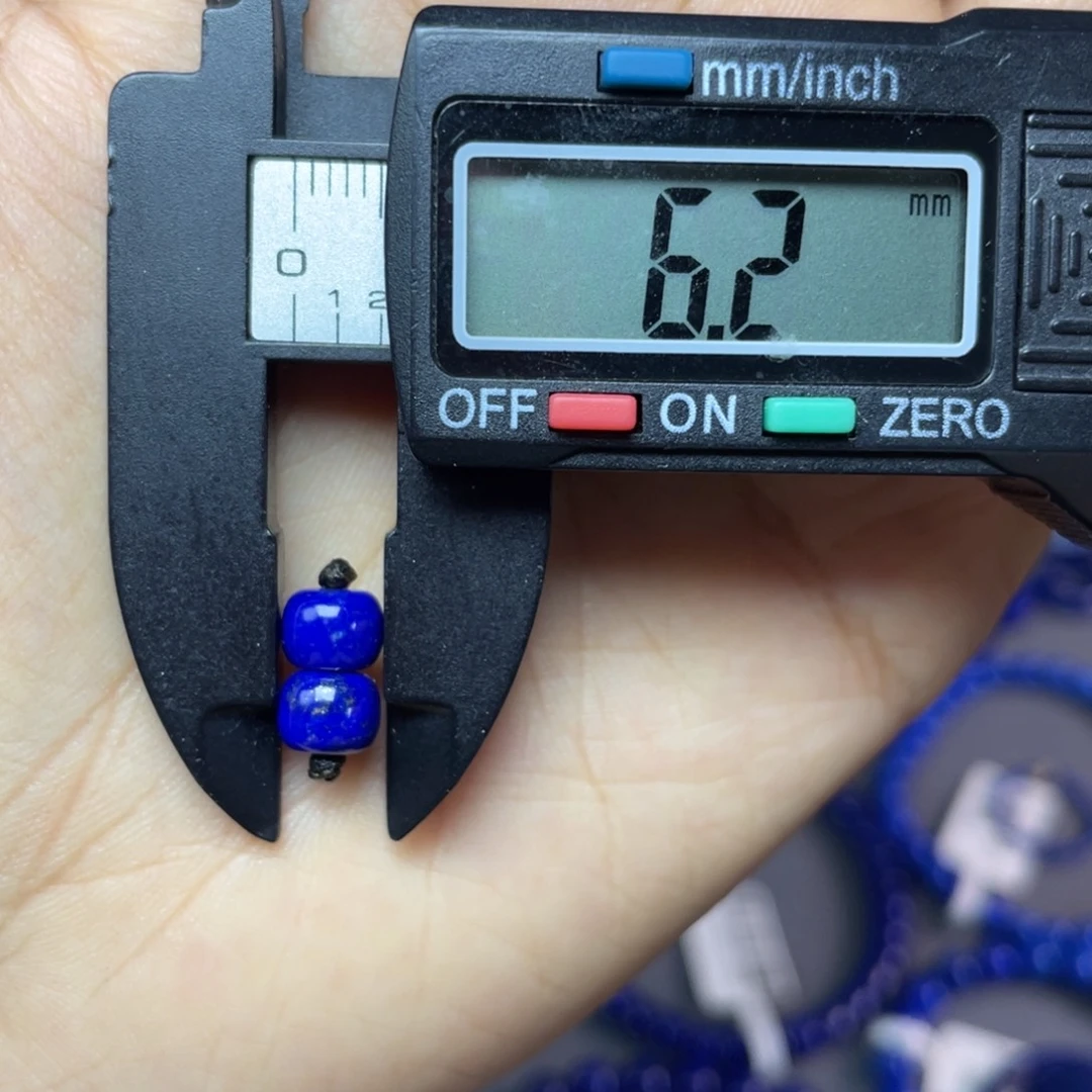 青金石未镶嵌6×5mm老型对珠配饰