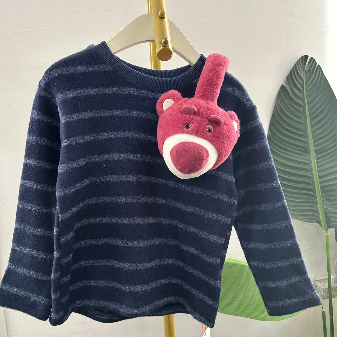 大庆仓儿童10号藏青蓝条打底衫库位B1-6