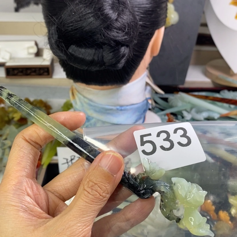 【闪购商品】岫玉发饰合金等****)发簪