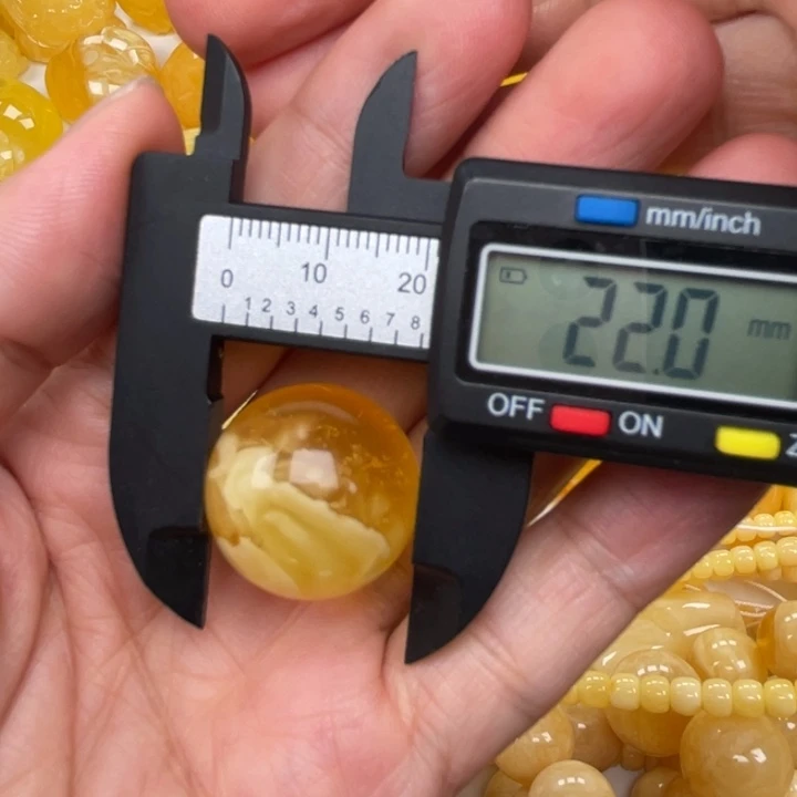 裸石蜜蜡未镶嵌蜜蜡圆珠5.9克