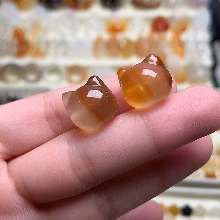 玛瑙/玉髓未镶嵌玛瑙猫头/只