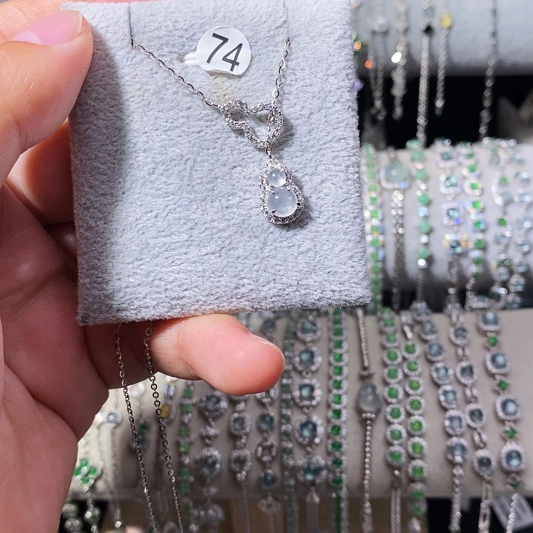 翡翠银S925镶嵌颈饰