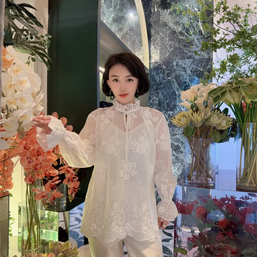 Betty Bairn【绮梦】高端新中式苎麻刺绣上衣24B-BW7375