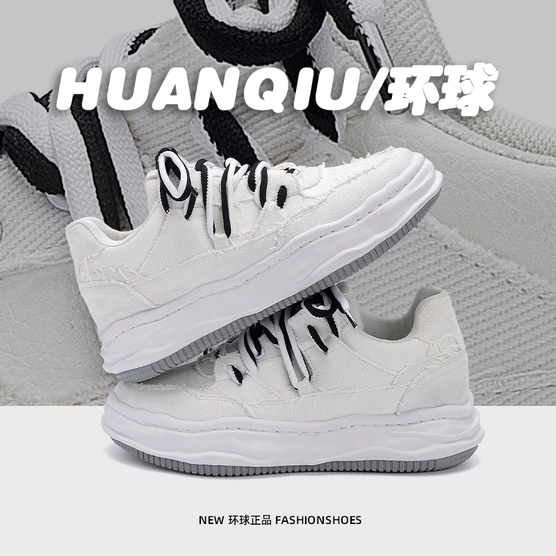 环球厚底内增高小白鞋男款2025新款秋季男鞋时尚轻便休闲鞋溶解鞋