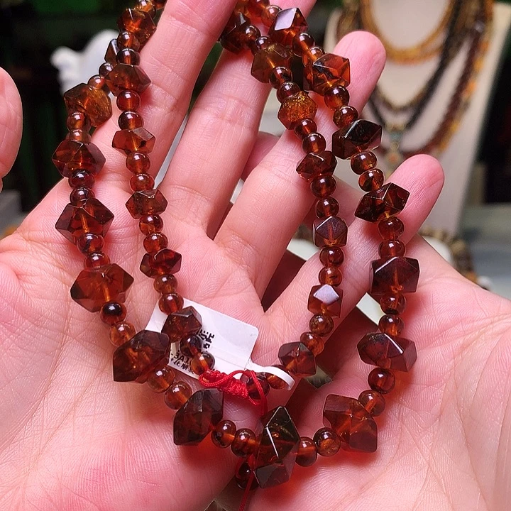 未镶嵌琥珀手串血珀八棱