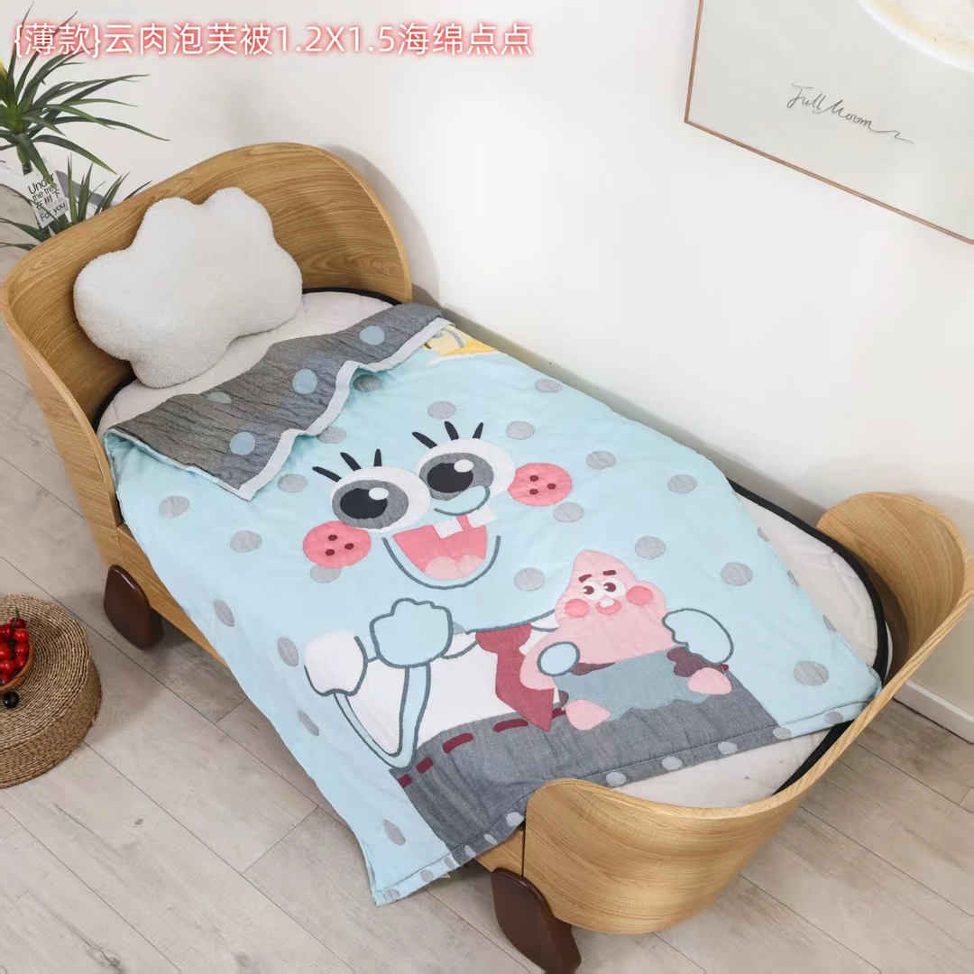 【点点宝贝蓝】120/150cm多层轻奢亲肤纱布加厚柔软冬被泡芙被
