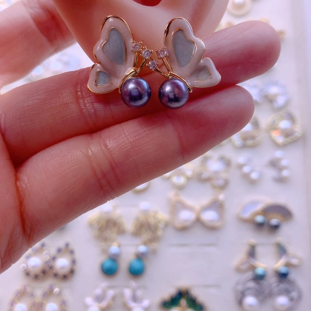 耳饰合金淡水珍珠