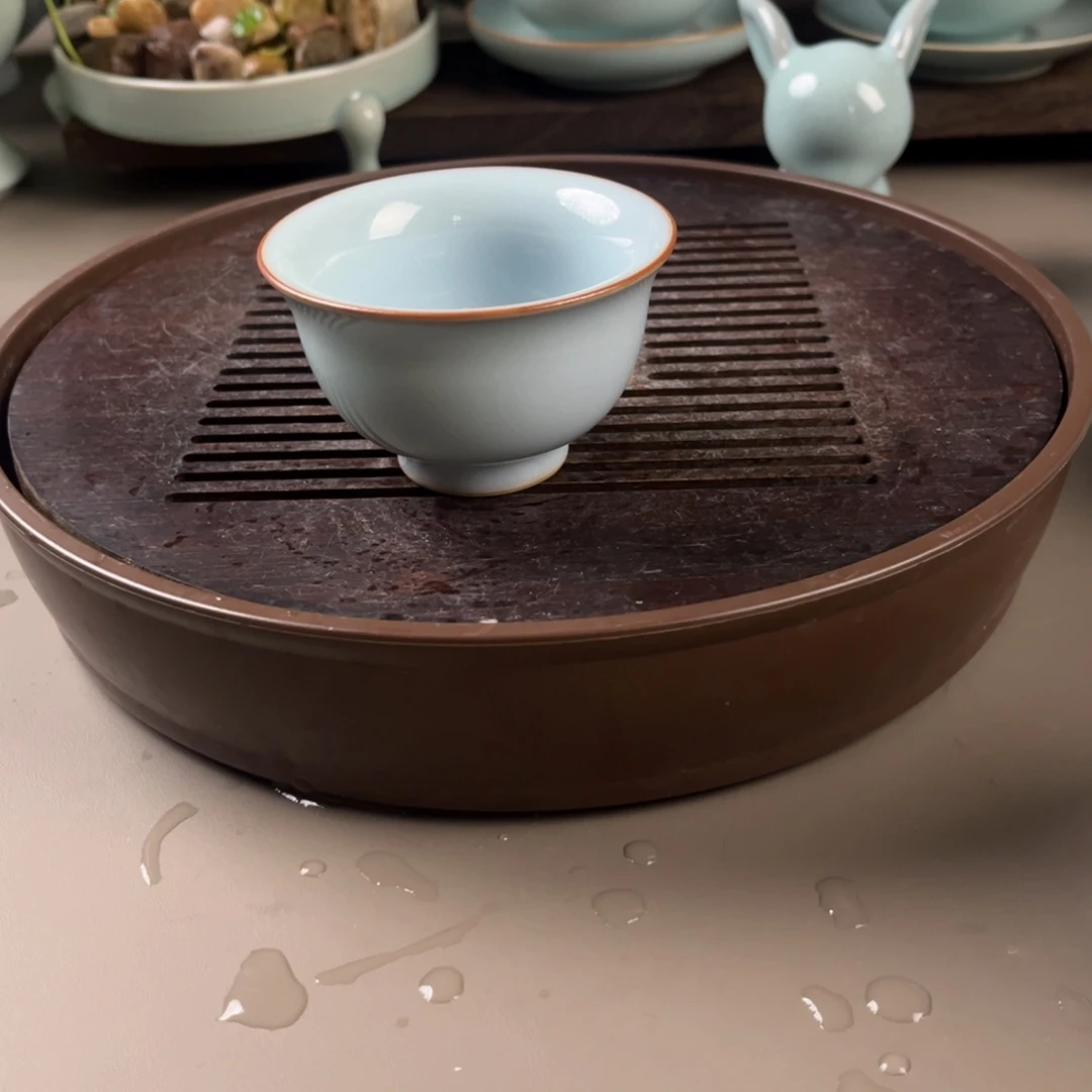 天青色釉水永乐压手杯