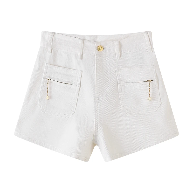 老钱风短裤水洗休闲风高腰牛仔裤洋气休闲时尚裤子D6573