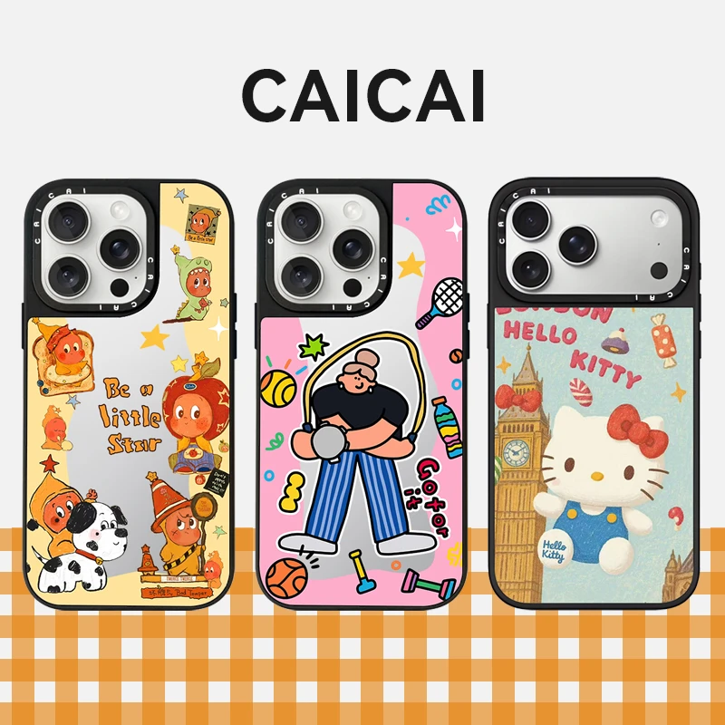 菜菜house适用苹果17/iPhone15镜面卡通星星人苹果手机保护壳