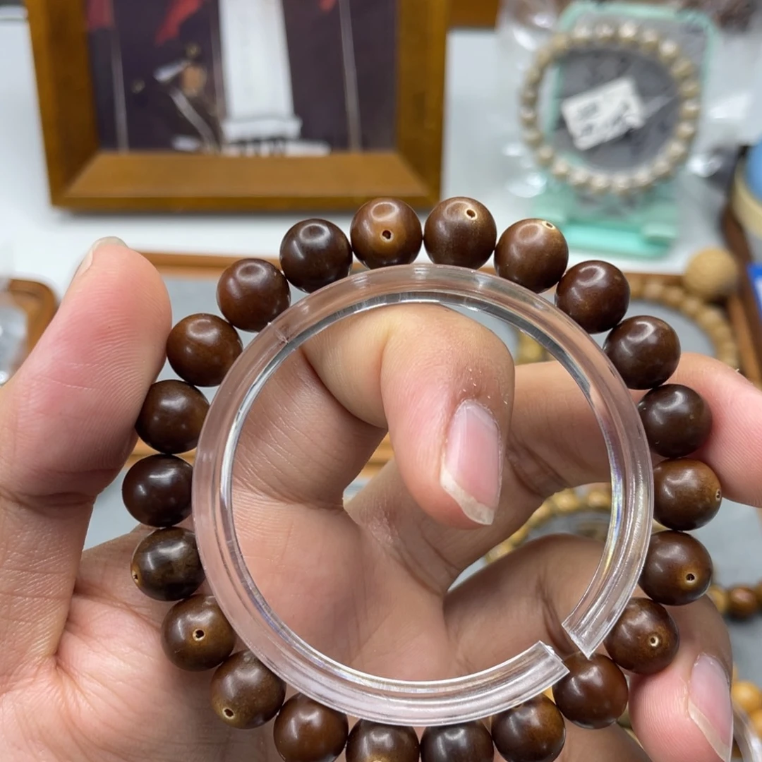 手串星月菩提10.5*9.5陈化料菩提根黑巧