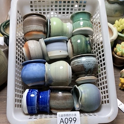 紫砂花盆099微瑕品口径3到4左右