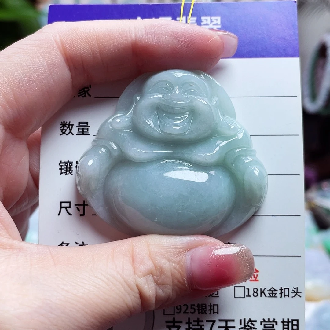 翡翠未镶嵌颈饰佛公23