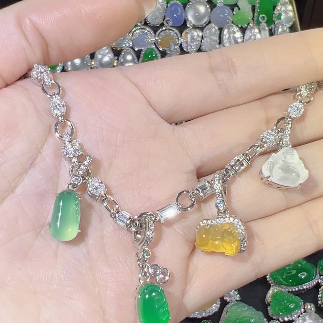 玛瑙/玉髓银S925镶嵌颈饰