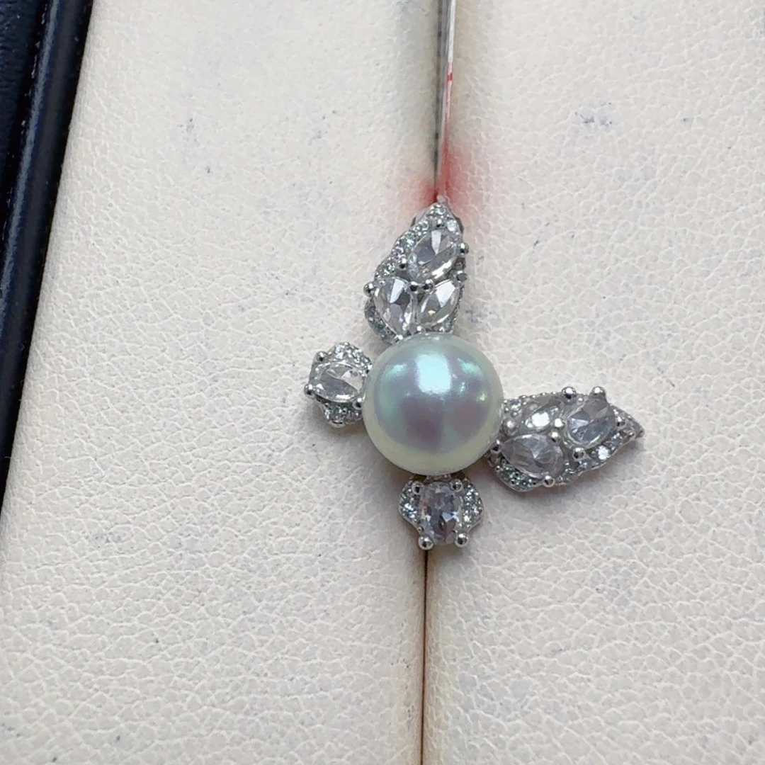 颈饰银S925镶嵌海水珍珠@@yd301